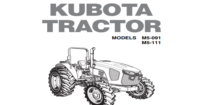 Kubota M5-091, M5-111 Tractor Operators Manual