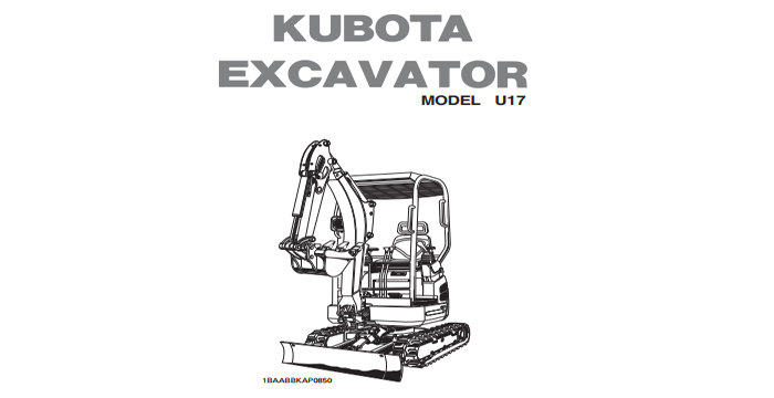 Kubota U17 Excavator Operators Manual