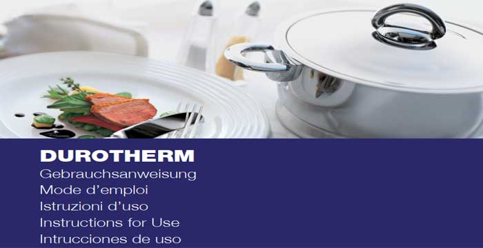 Instructions For Use Kuhn Rikon DUROTHERM