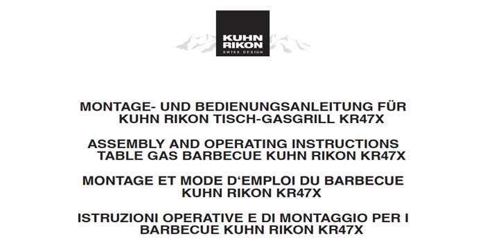 Kuhn Rikon KR47X Instructions Manual