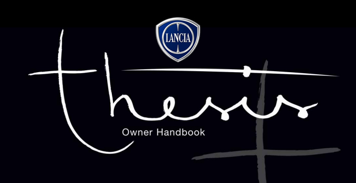 Lancia THESIS Owner's Manual