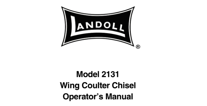 Landoll 2131 Operator's Manual