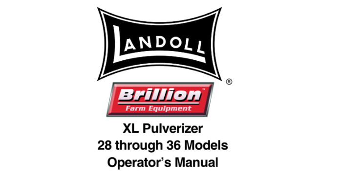 Landoll XL Pulverizer 28 through 36 Models Operator's Manuals