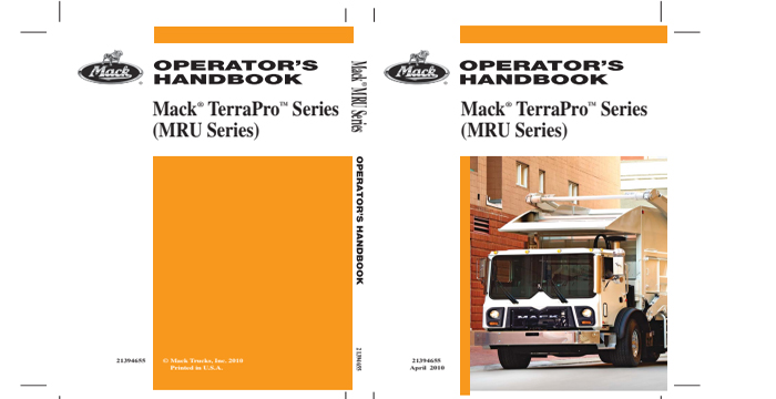 Mack TerraProTM MRU Series Operator's Handbook