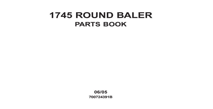 Massey Ferguson 1745 Round Baler Parts Catalog Manual