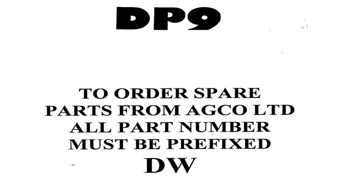 Massey Ferguson DP9 Parts Catalog