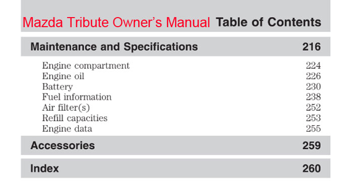 2001-2011 Mazda Tribute Owner’s Manual