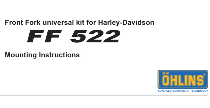 Ohlins FF 522 Mounting Instructions
