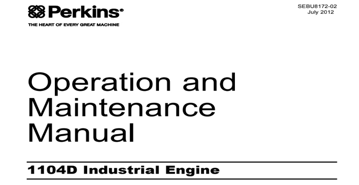 Perkins 1104D Industrial Engine Service Manual