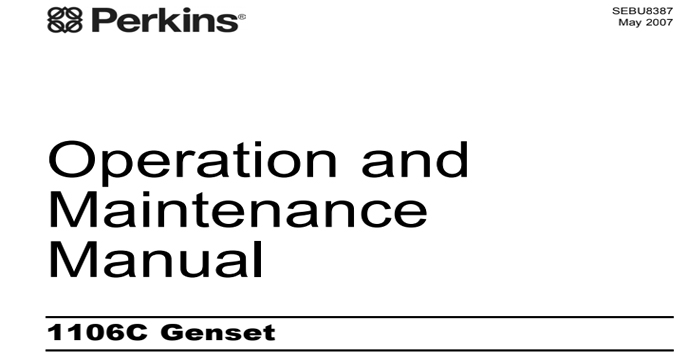 Perkins 1106C Genset Service Manual