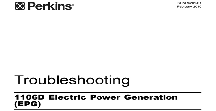 Perkins 1106D Electric Power Generation Troubleshooting Manual