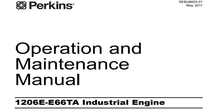 Perkins 1206E-E66TA Operation and Maintenance Manual