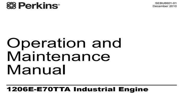 Perkins 1206E-E70TTA Operation and Maintenance manual