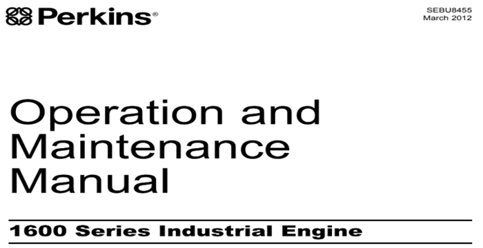 Perkins 1600 Series Industrial Engines Service Manual