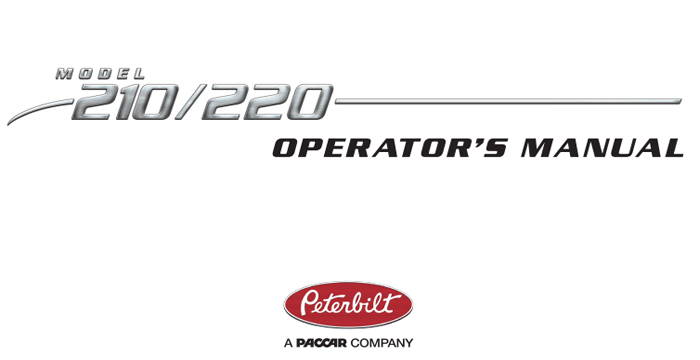 Peterbilt 210-220 Operator's Manual