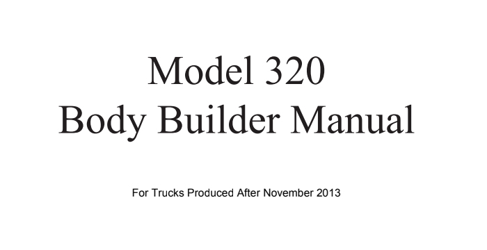 Peterbilt 320 Body Builder Manual
