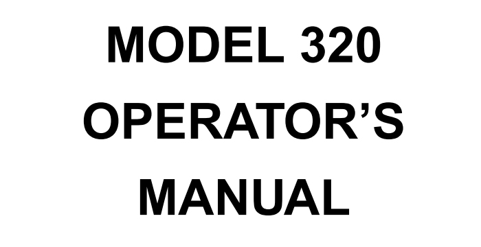 Peterbilt 320 Operator's Manual