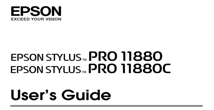 Epson Stylus Pro 11880 User Manual