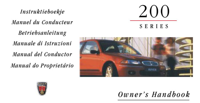 Free PDF Rover 200 Owners Manual