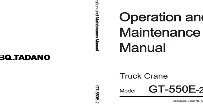 Tadano GT-550E-2 Operators Maintenance Manual