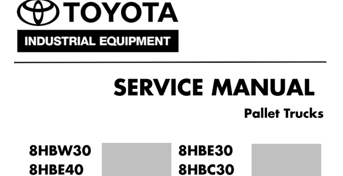 Toyota Pallet Trucks Service Manual