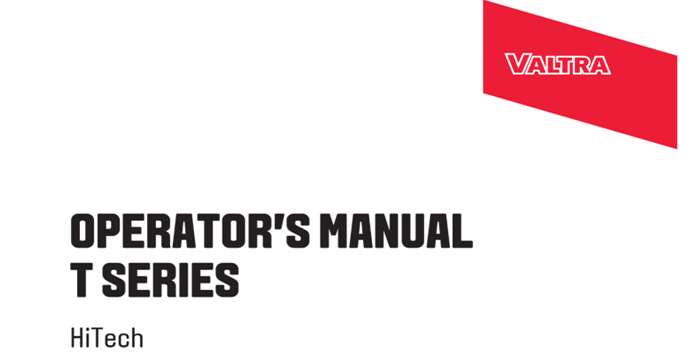 Valtra T-Series HiTech models Operators manual