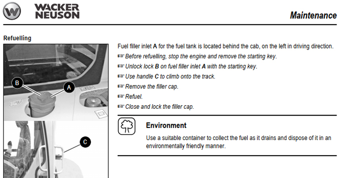 Wacker Neuson 8003 Track Excavator Maintenance Manual