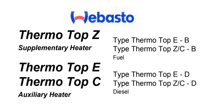 Webasto Heater Thermo Top Z-C-E Workshop Manual