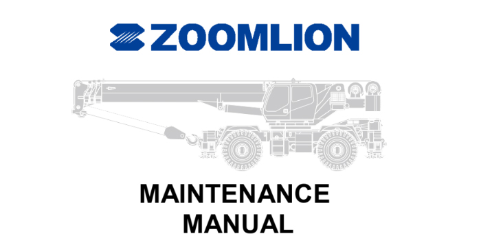 Zoomlion Rough Terrain Crane Service Manuals